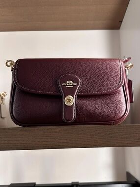 Coach Hadley Turnlock Shoulder Bag in Dark Wine